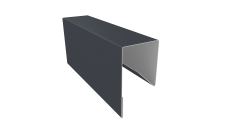 Планка П-образная заборная 17 Grand Line 0,5 Satin с пленкой RAL 7024 мокрый асфальт (2м)