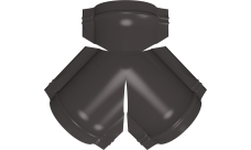 Тройник Y малого конька полукруглого Grand Line 0,5 Rooftop Бархат с пленкой RR 32 темно-коричневый