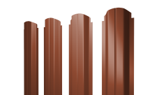 Штакетник П-образный A фигурный Grand Line 0,5 Satin RAL 8004 терракота