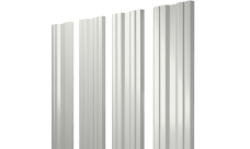 Штакетник Твин с прямым резом Grand Line 0,45 Драп ТХ RAL 9003 сигнальный белый