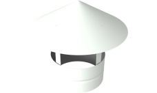 Дымник на трубу круглый d200 0,5 Satin с пленкой RAL 9003 сигнальный белый