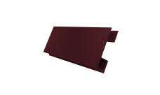 Планка H-образная стыковочная сложная 0,45 PE-Double с пленкой RAL 3005 красное вино (3м)