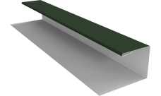 Планка П-образная Блок-Хаус новый Grand Line 0,5 Сатин матовый ТХ RAL 6020 хромовая зелень (3м)