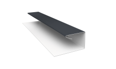 Планка П-образная завершающая сложная Корабельная Доска Grand Line 0,45 PE с пленкой RAL 7024 мокрый асфальт (2м)