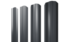 Штакетник М-образный A фигурный Grand Line 0,45 Drap ST RAL 7024 мокрый асфальт