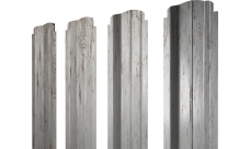 Штакетник П-образный B фигурный Grand Line 0,45 Print Elite Snow Wood TwinColor