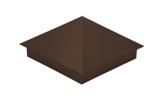 Колпак на столб 390х390мм 0,4 PE с пленкой RAL 8017 шоколад