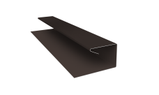 Планка П-образная завершающая сложная (КД) 0,45 PE-Double с пленкой RR 32 темно-коричневый (2м)