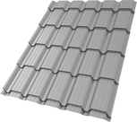 Профиль волновой "Квадро профи" ("Quadro Profi") в02 0,45 ПЭ RAL 9006 бело-алюминиевый