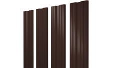 Штакетник Twin с прямым резом 0,45 Drap TX RAL 8017 шоколад