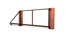 Ворота откатные Жалюзи Texas 1,5х4,5 RAL 8017 без заполнения (ламель 150 мм) крепление к столбу