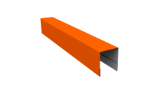 Планка боковая для забора из сайдинга Квадро Брус, Вертикаль Grand Line 0,45 PE RAL 2004 оранжевый (2м)