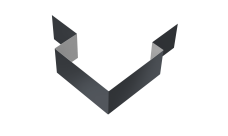 Угол внешний асимметричный фибросайдинга 0,5 Satin с пленкой RAL 7024 мокрый асфальт (2м)
