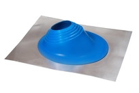 Проходной элемент (мастер флеш) угловой №2 (180-280мм) +240 силиконовый (металлический неокрашенный фланец) синий