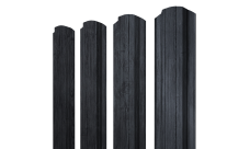 Штакетник Прямоугольный фигурный 0,45 Print Premium Grey Wood TwinColor