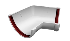 Угол желоба 135 град.Классика 120 ПВХ Grand Line белый (RAL 9003)