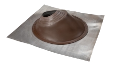 Проходной элемент (мастер флеш) угловой №3.1 (280-460мм) +185 EPDM (металлический неокрашенный фланец) коричневый