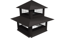 Дымник на трубу двойной с сеткой 920х330мм 0,5 PurLite Matt с пленкой RR 32 темно-коричневый