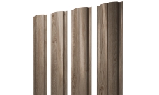 Штакетник Полукруглый Slim с прямым резом Grand Line 0,45 Print Elite White Wood TwinColor