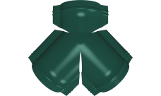 Тройник Y малого конька полукруглого Grand Line 0,45 PE с пленкой RAL 6005 зеленый мох