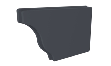 Заглушка желоба правая Vortex Lite 130мм RAL 7024 мокрый асфальт