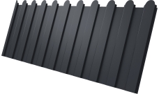 Профнастил С8A v02 фигурный Grand Line 0,45 PE с пленкой RAL 7024 мокрый асфальт