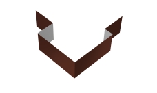 Угол внешний асимметричный фибросайдинга Grand Line 0,5 Сатин матовый RAL 8017 шоколад (2м)