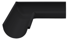 Угол желоба внутренний Grand Line PU матовый 90 гр 125 мм RAL 9005 черный