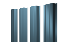 Штакетник П-образный A с прямым резом Grand Line 0,45 Drap TX RAL 5024 пастельно-синий