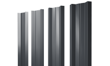 Штакетник М-образный A с прямым резом Grand Line 0,5 Satin RAL 7024 мокрый асфальт