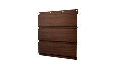 Софит металлический Grand Line центральная перфорация 0,45 Print Elite с пленкой Choco Wood TwinColor