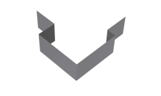 Угол внешний асимметричный фибросайдинга Grand Line 0,5 Satin с пленкой RAL 7004 сигнальный серый (3м)