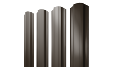 Штакетник Прямоугольный фигурный Grand Line 0,4 PE-Matt-Double RR 32 темно-коричневый