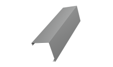 Декоративная накладка на столб универсальная угловая 62х55 для забора жалюзи 0,45 PE RAL 9006 бело-алюминиевый (3м)