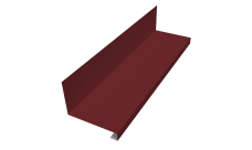 Планка примыкание нижнее к трубе фальц Grand Line 0,5 PE lite с пленкой RAL 3005 красное вино (2м)
