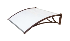 Козырек Krovent из поликарбоната 1200х930х280 молочный (коричневый кронштейн)