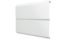 Софит металлический ЭкоБрус new Grand Line без перфорации 0,5 Satin с пленкой RAL 9003 сигнальный белый