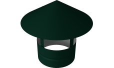 Дымник на трубу круглый d300 0,5 Satin с пленкой RAL 6005 зеленый мох