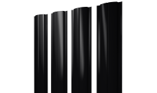 Штакетник Полукруглый Slim с прямым резом 0,45 Drap RAL 9005 черный