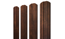 Штакетник Твин фигурный Grand Line 0,45 Принт Премиум двухсторонний Cherry Wood Dark F