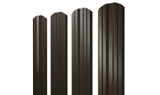 Штакетник Twin фигурный Grand Line 0,45 Drap ST RR 32 темно-коричневый