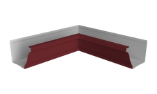 Угол желоба со сварным швом внутренний Vortex Lite 130мм RAL 3005 красное вино