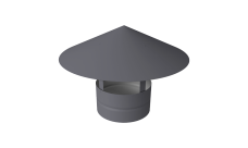 Дымник на трубу круглый d300 0,5 Satin с пленкой RAL 7004 сигнальный серый