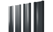 Штакетник М-образный A с прямым резом Grand Line 0,45 PE RAL 7016 антрацитово-серый