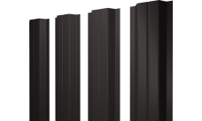 Штакетник П-образный A с прямым резом Grand Line 0,5 Satin Matt RR 32 темно-коричневый