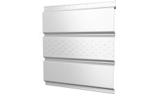 Софит металлический Классик v01 Grand Line центральная перфорация 0,45 Drap с пленкой RAL 9003 сигнальный белый