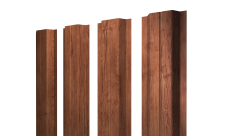 Штакетник П-образный A с прямым резом Grand Line 0,45 Print Premium Rowan Fresh TwinColor