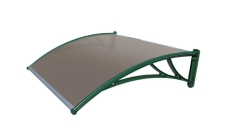 Козырек Krovent из поликарбоната 1200х930х280 бронзовый (зеленый кронштейн)