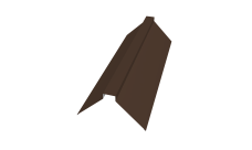 Планка конька плоского 115х30х115 0,5 GreenCoat Pural BT с пленкой RR 887 шоколадно-коричневый (RAL 8017 шоколад) (2м)