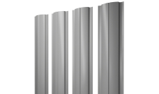 Штакетник Полукруглый Slim с прямым резом Grand Line 0,45 PE RAL 9006 бело-алюминиевый